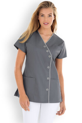 Naisten työtakki, raglanhihat, harmaa