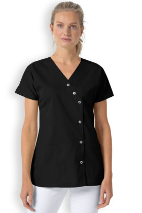 Työtakki, kietaisumalli, musta