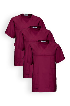 3kpl/paketti, unisex työtakit, bordoo punainen