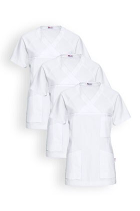 3kpl/paketti, naisten työtakit, valkoinen