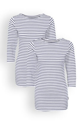 Tuplapakkaus, naisten raidallinen paita, tummansininen