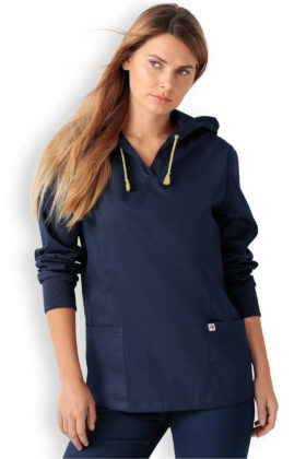 Naisten hupullinen takki, tummansininen