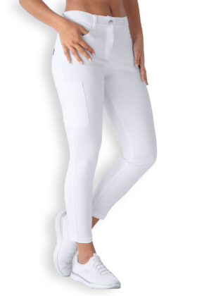 Naisten työhousut, 7/8-pituus, valkoiset