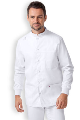 Miesten työtakki, pitkähihainen, valkoinen