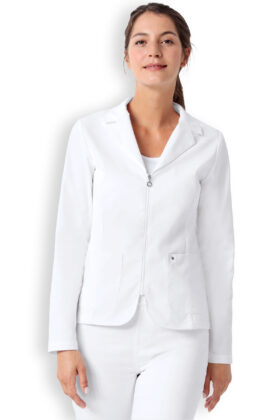 Naisten työtakki, pitkät hihat, valkoinen