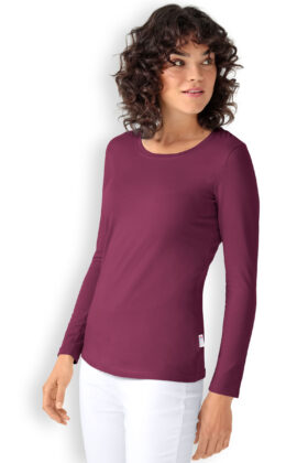 Naisten paita, pitkä hihat, marjanpunainen
