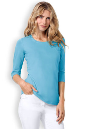 Naisten paita, 3/4 hihat, turkoosi