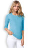 Naisten paita, 3/4 hihat, turkoosi