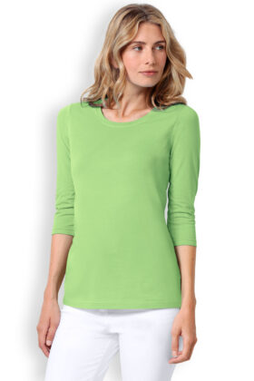 Naisten paita, 3/4 hihat, omenanvihreä
